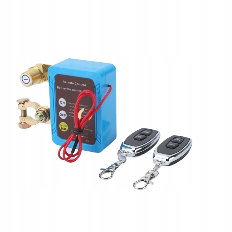 Dálkový automatický vypínač odpojovač baterie 12V 240A 2x dálkové ovládání