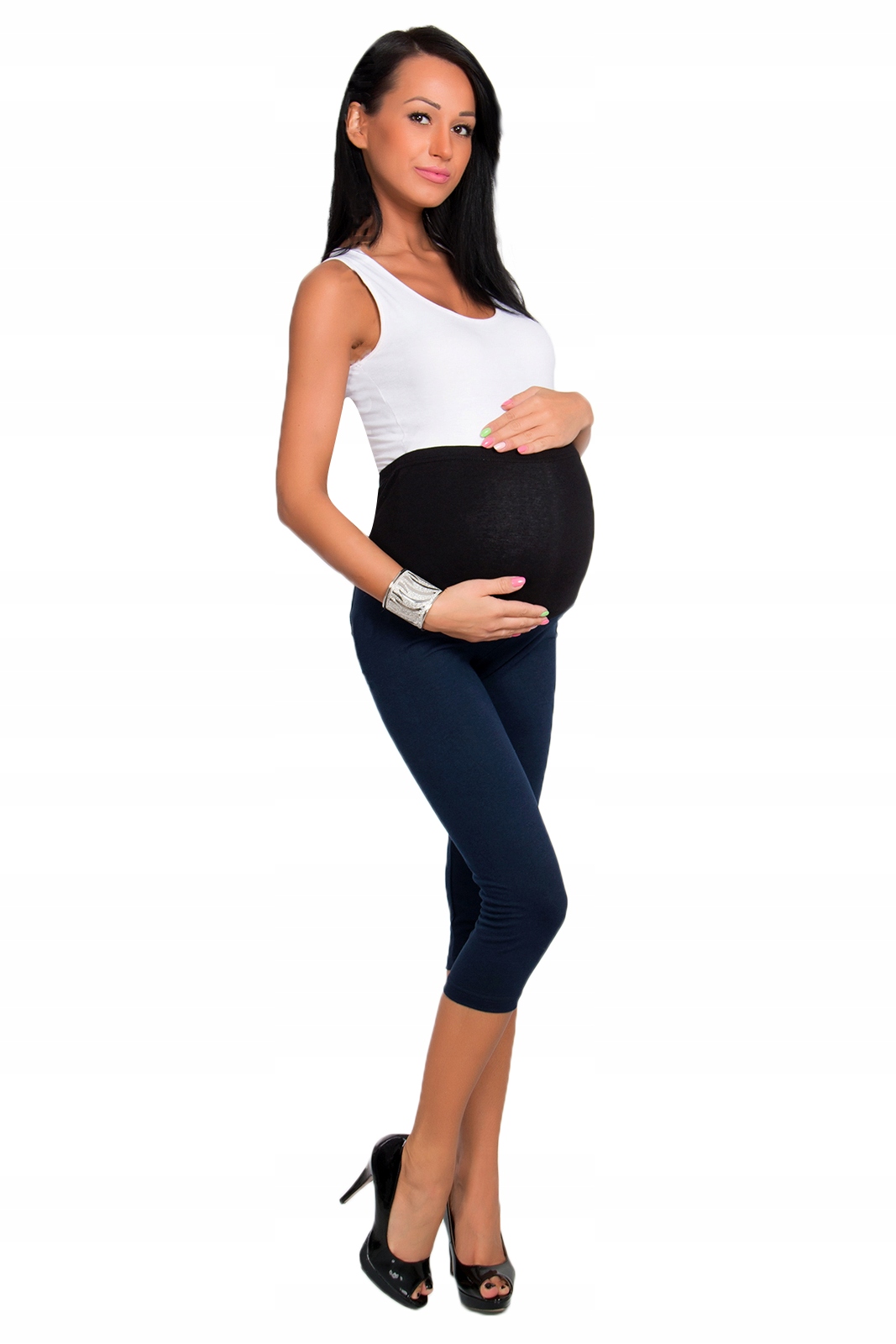 

Ciążowe Legginsy 3/4 Getry Z Panelem Lckp XL