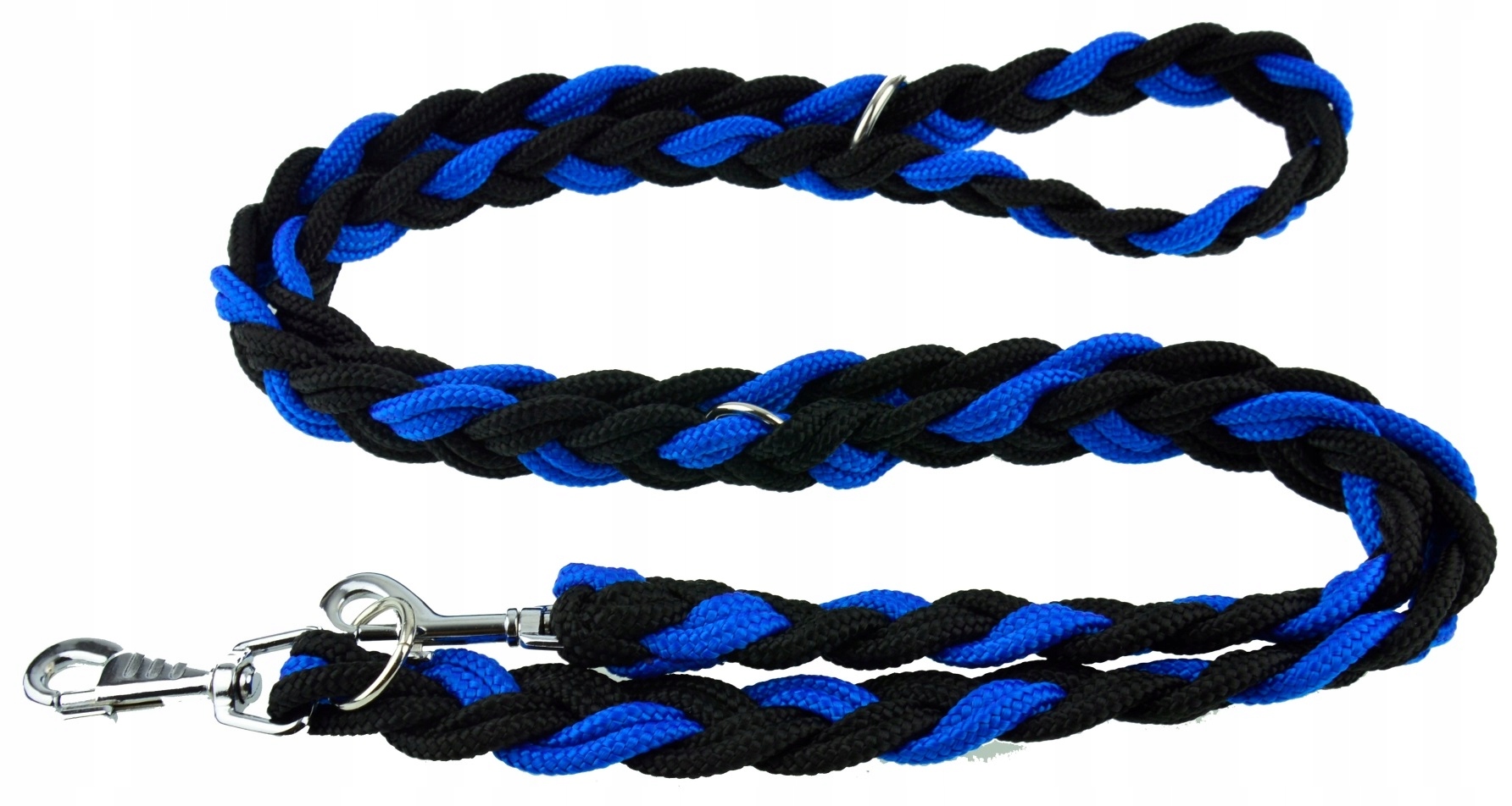 Champion Vodítko pro velkého psa 2.5 m regulovatelná copánková černá modrá