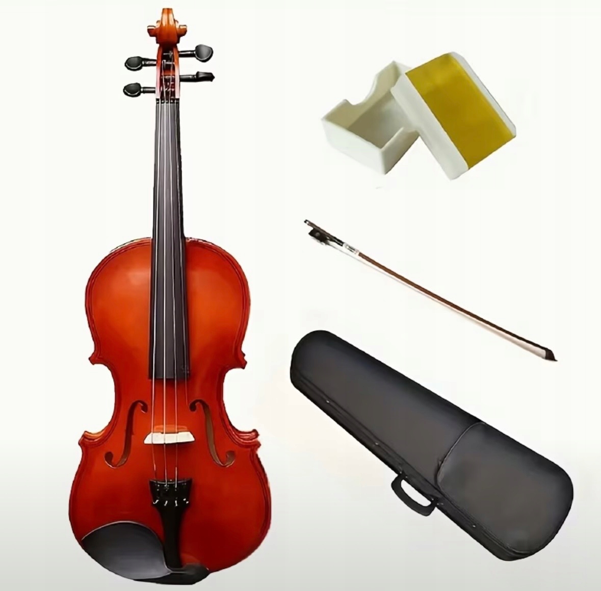 Housle 4/4 Pouzdro Smyčec Připravené K Hraní Pouzdro