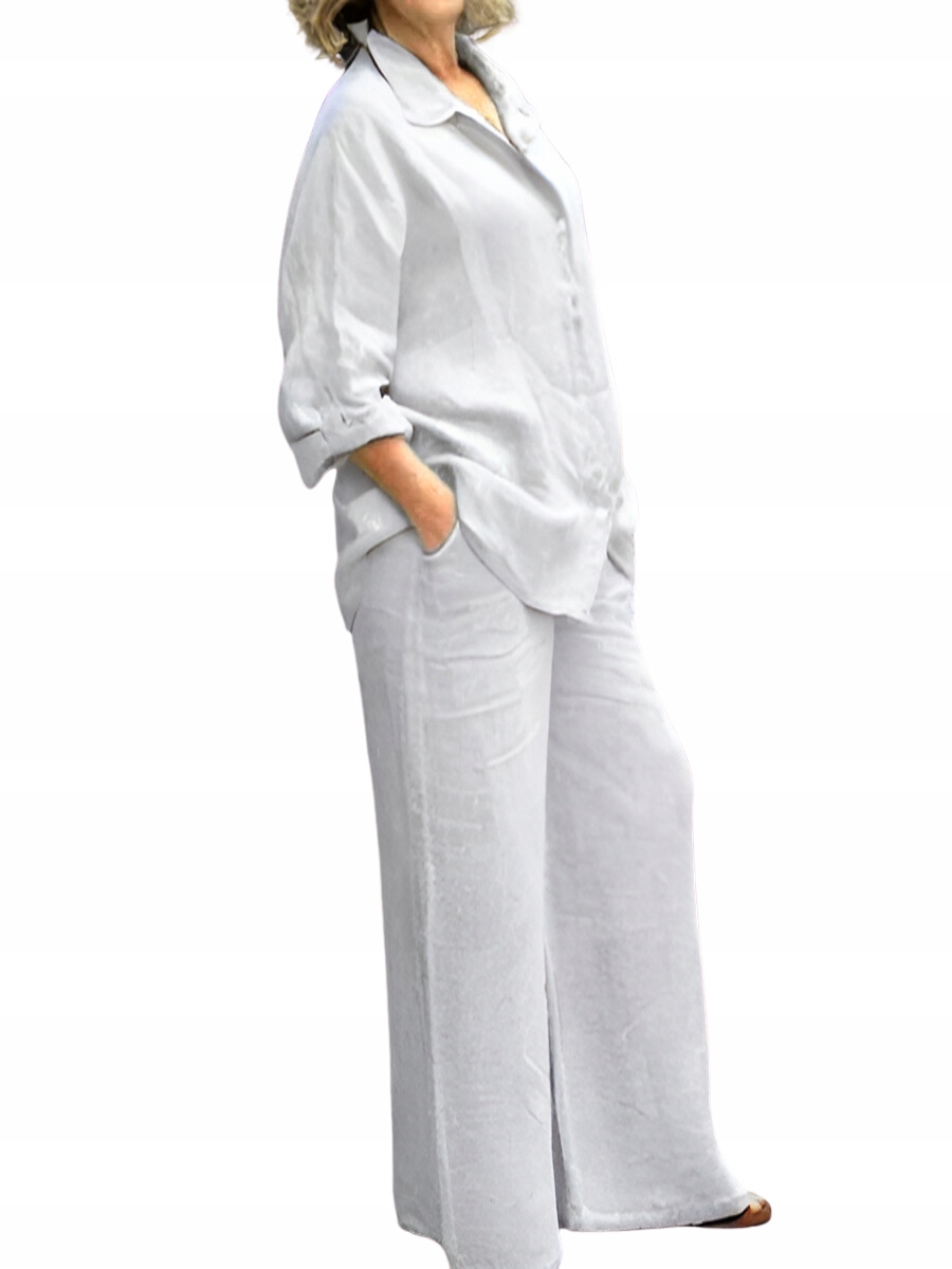 Stylowy komplet na lato koszula spodnie oversize