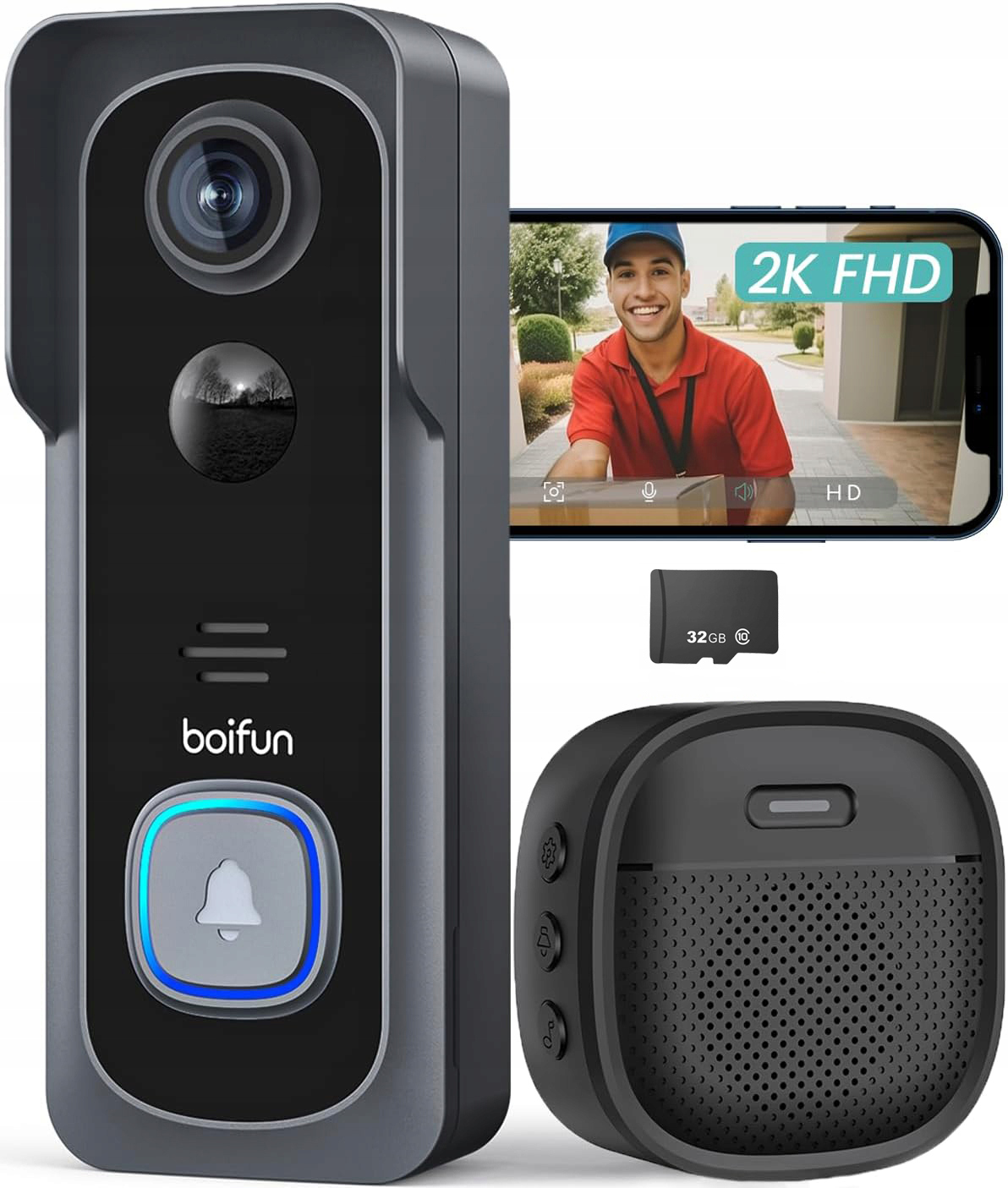 Videodomofon 2K WiFi Zvonek kamerou Bezdrátový Wifi Smart Vzdálený Náhled