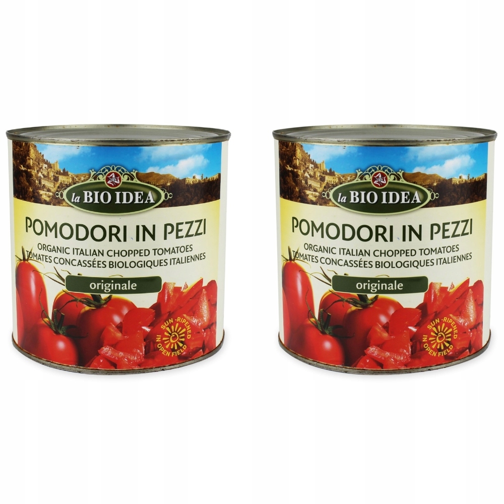 2x Pomidory Krojone Bez Skóry Bio 2,5 kg Horeca