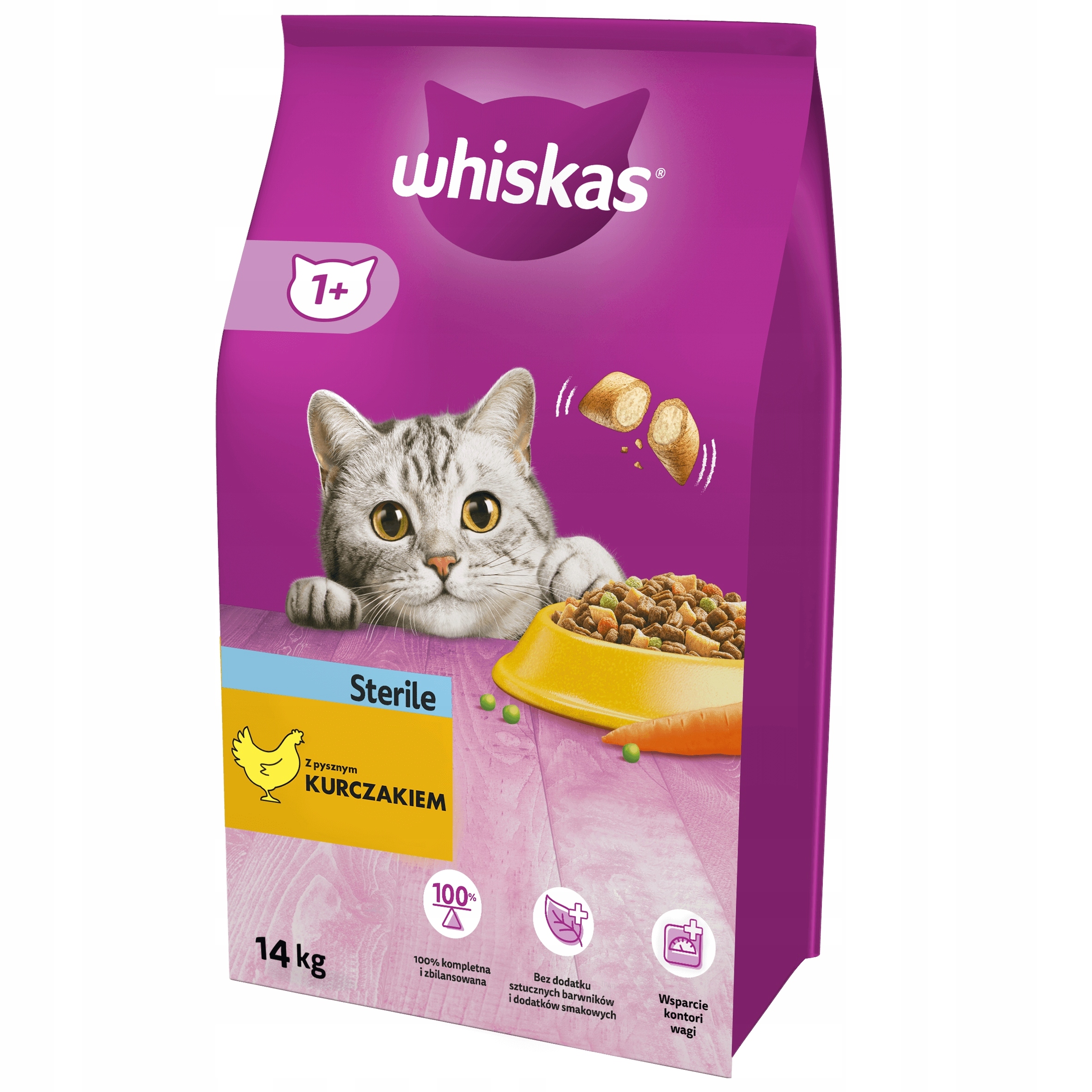 Levně Whiskas suché Krmivo pro kočky s kuřecím masem 14 kg