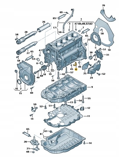 NOWA ORYGINALNA DYSZA WTRYSKU OLEJU OE 06F103154C Producent części Audi OE