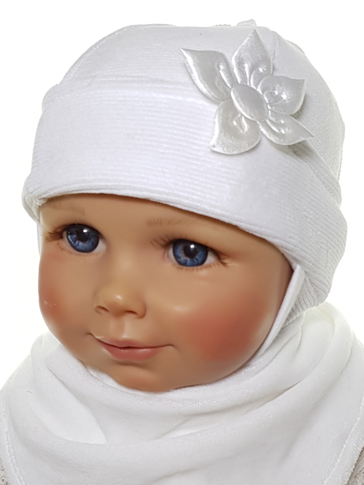 

Kpl Welur Dla Noworodka Czapeczka + Chustka 5KOLOR