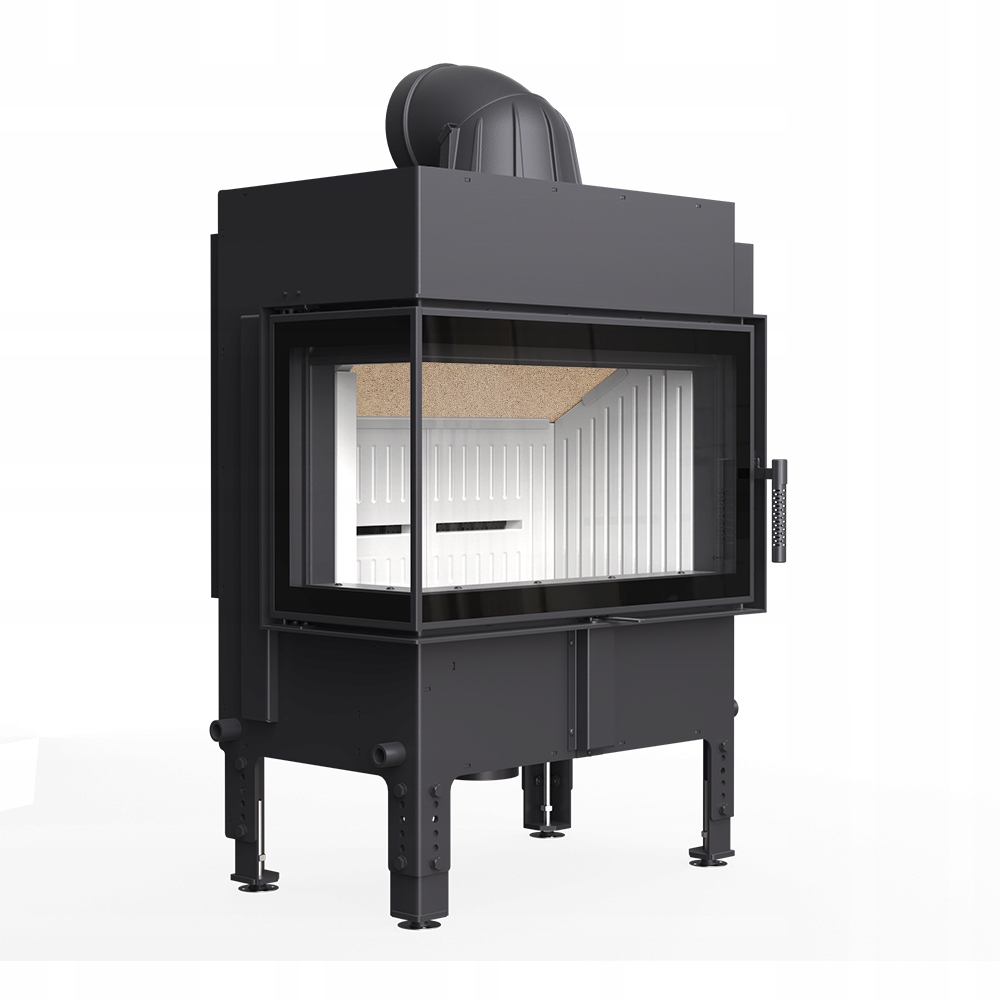 Rohový vzduchový krb Kratki Norra Levý 9.9 kW fi 200 Akumulace Teplá