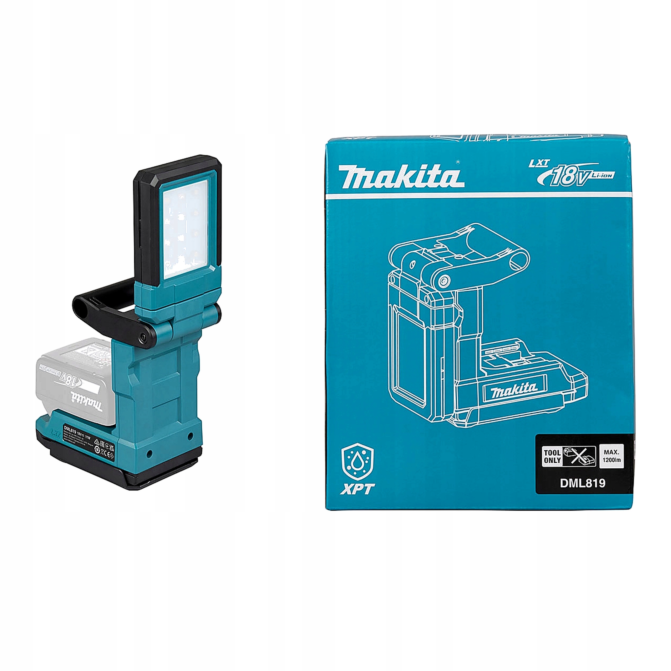 Makita DML819 Lampa Magnetyczna Led 18V Lxt 1200lm Body Oryginał Dystr. Pl