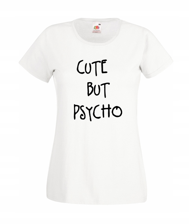 

M Koszulka Damska Cute But Psycho Napis Wzory