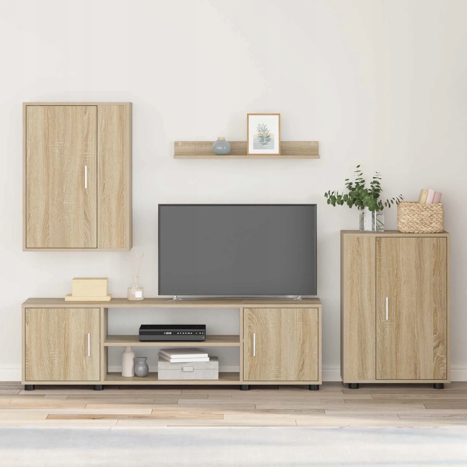 vidaXL Zestaw szafek Rtv 4 pcs Dąb Sonoma Materiał drewnopochodny