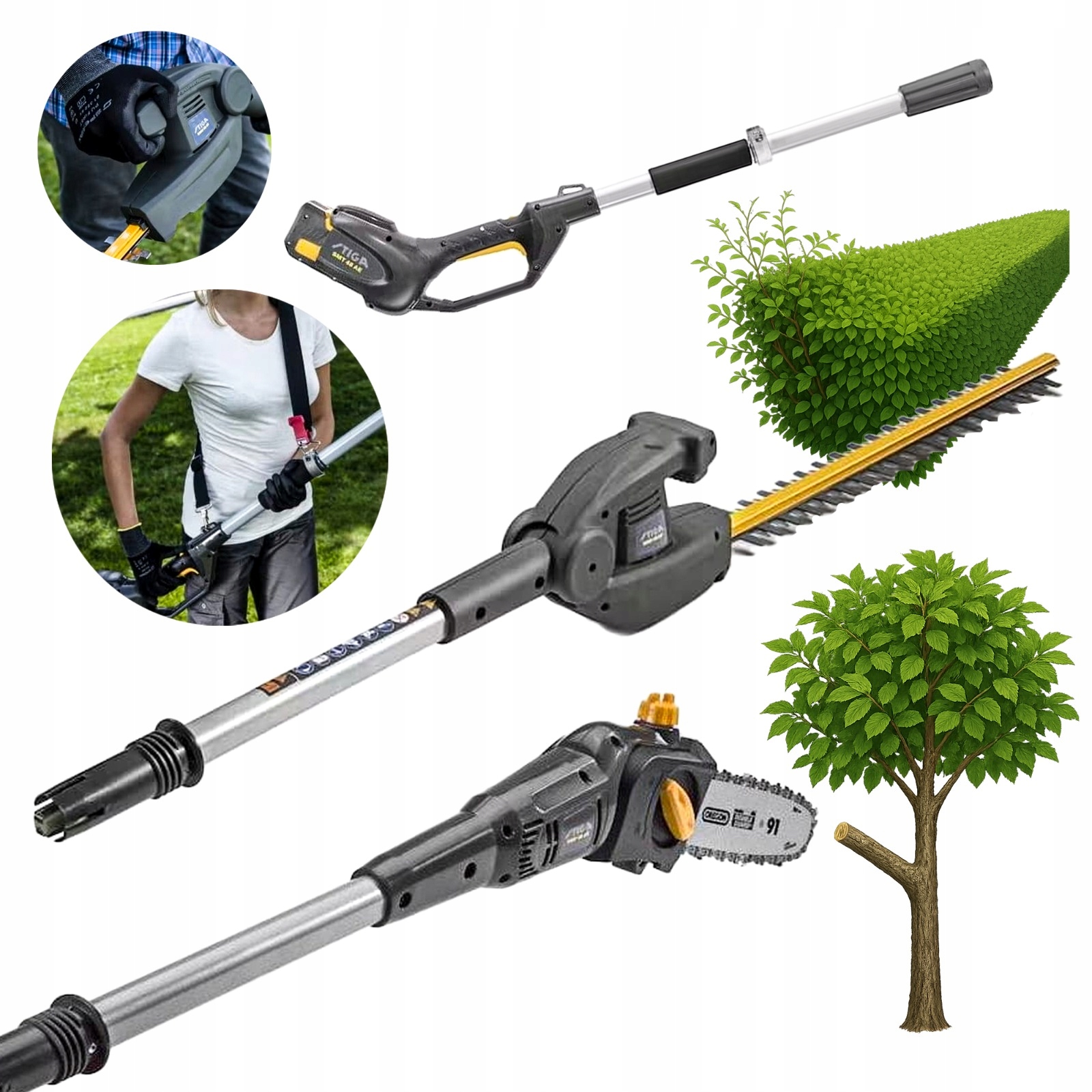 Podřezávač Zahradní nůžky Stiga na výložníku Smt 48 Ae Multi-tool 48 V
