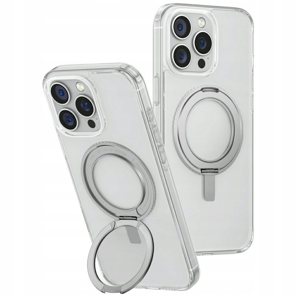 Pouzdro pro iPhone 16 Pro Max Uniq 360 Rotating Kickstand Průhledné