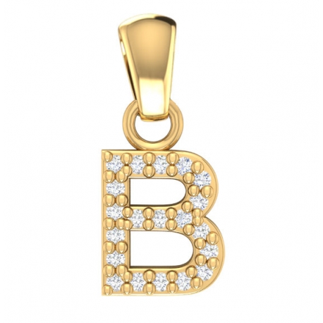 

Złoty Wisiorek Z Literką B Zdobiony Cyrkoniami 333