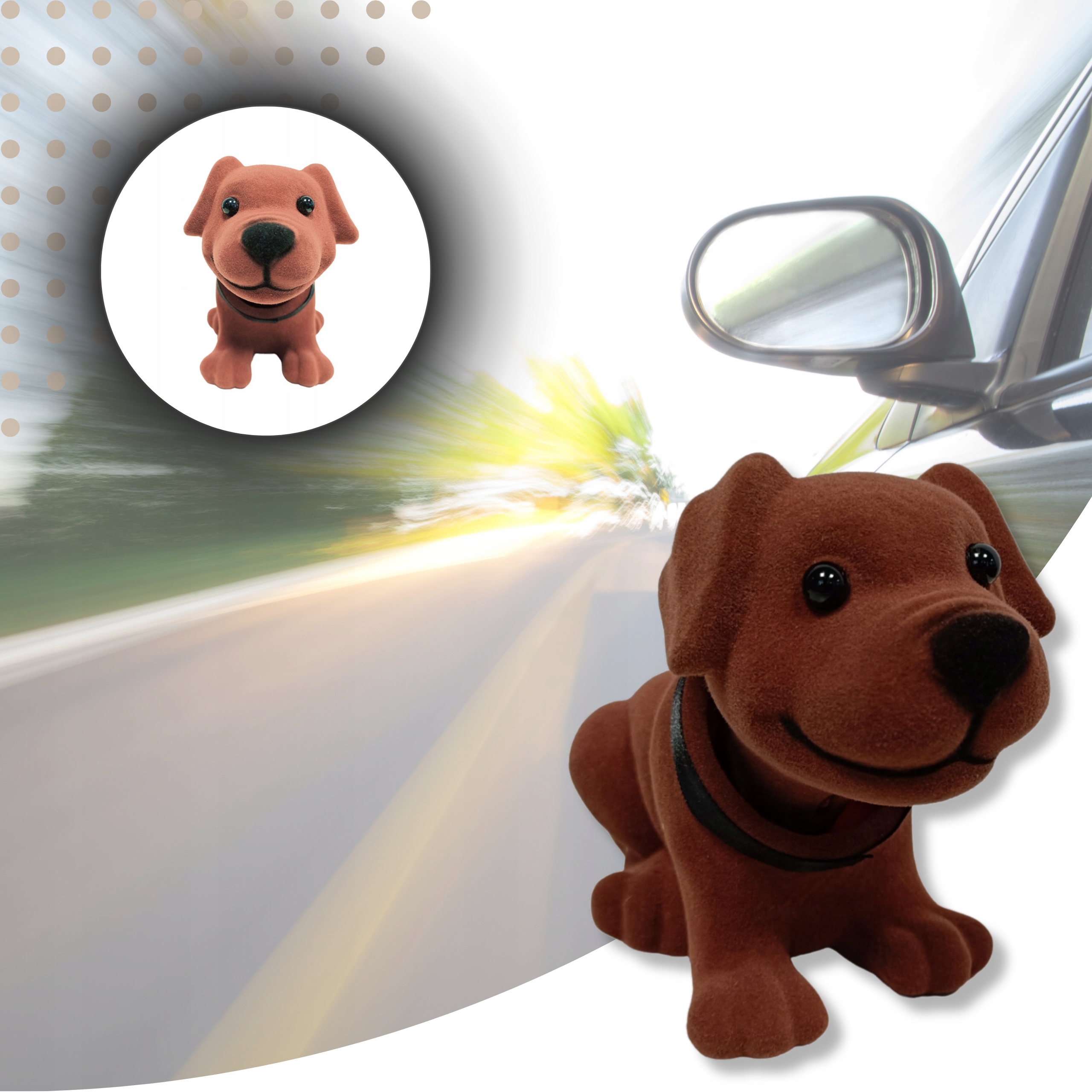 PIESEK Z KIWAJĄCĄ GŁOWĄ DO SAMOCHODU PAMIĄTKI PRL PIESEK DO AUTA LATA 80 90 EAN (GTIN) 5903981091676