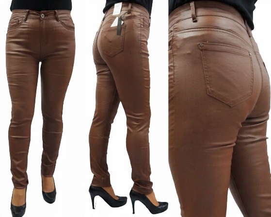 

tujkama_MODELUJĄCE spodnie Woskowane Goodies skóra