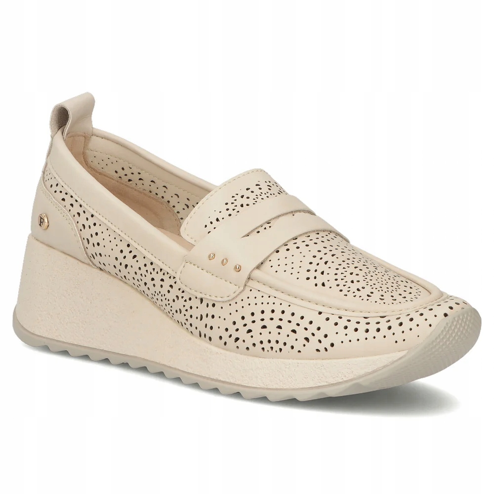 Buty damskie skórzane półbuty na koturnie Filippo wsuwane r.38