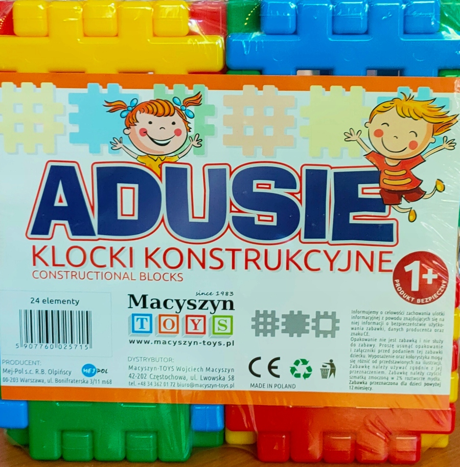 

Duże Konstrukcyjne Plastikowe Klocki Wafle 24 el.