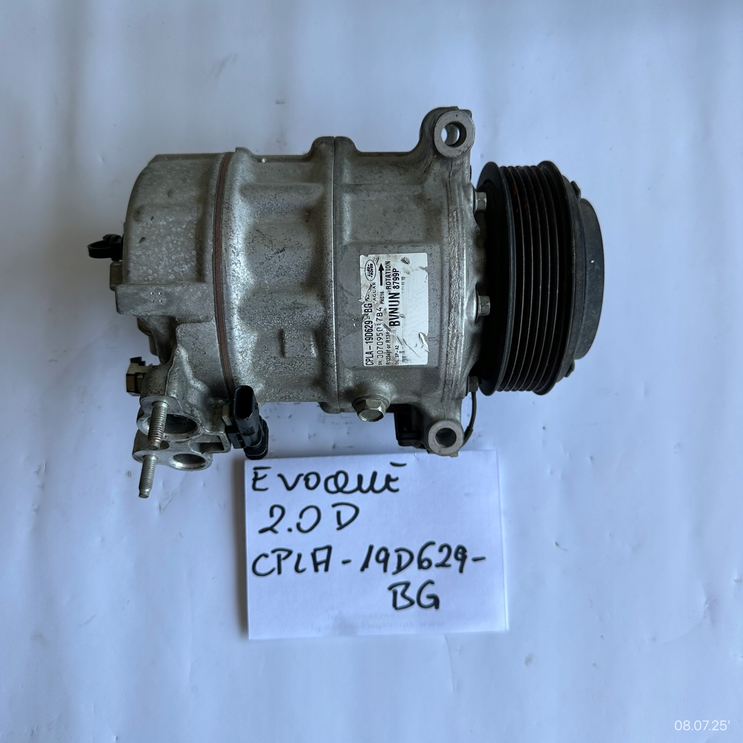 compressor; of the air conditioning compressor JAGUAR E-PACE 2.0 DIESEL CPLA-19D629-BG