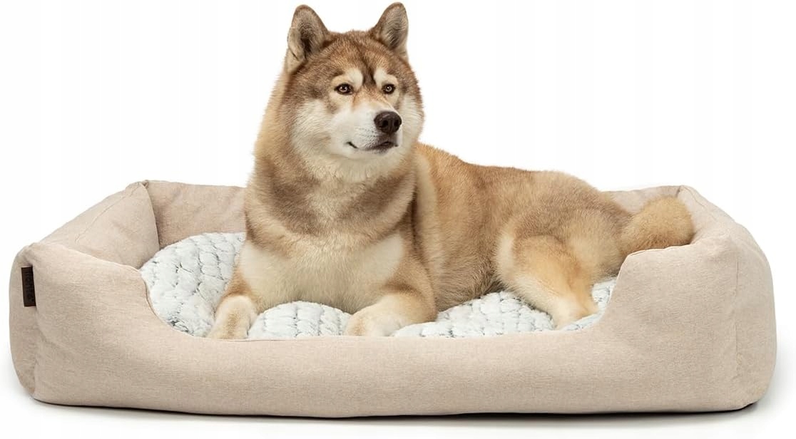 Levně Dibea Lionto Pelíšek Pro Psa 110x80 cm S Polštářkem Měkký Pohodlný Béžový