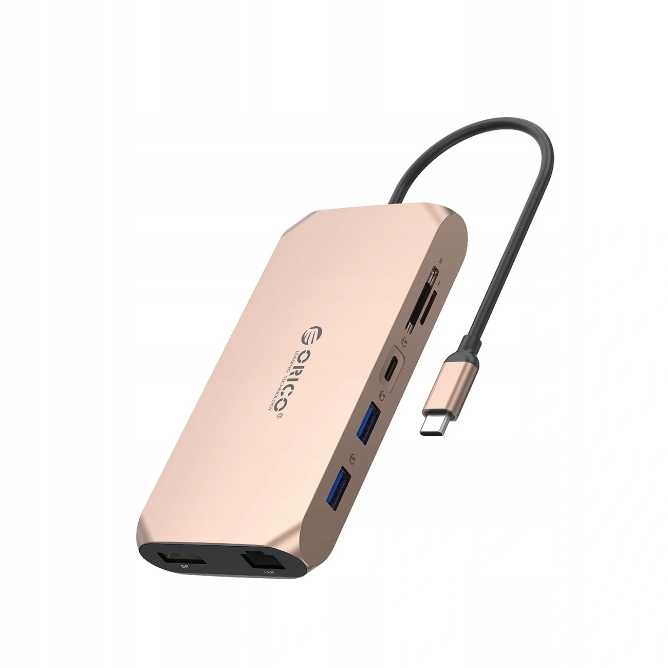 Stacja dokująca Usb-c Orico Xcr 12w1 4K Pd 100 W różowo-złota