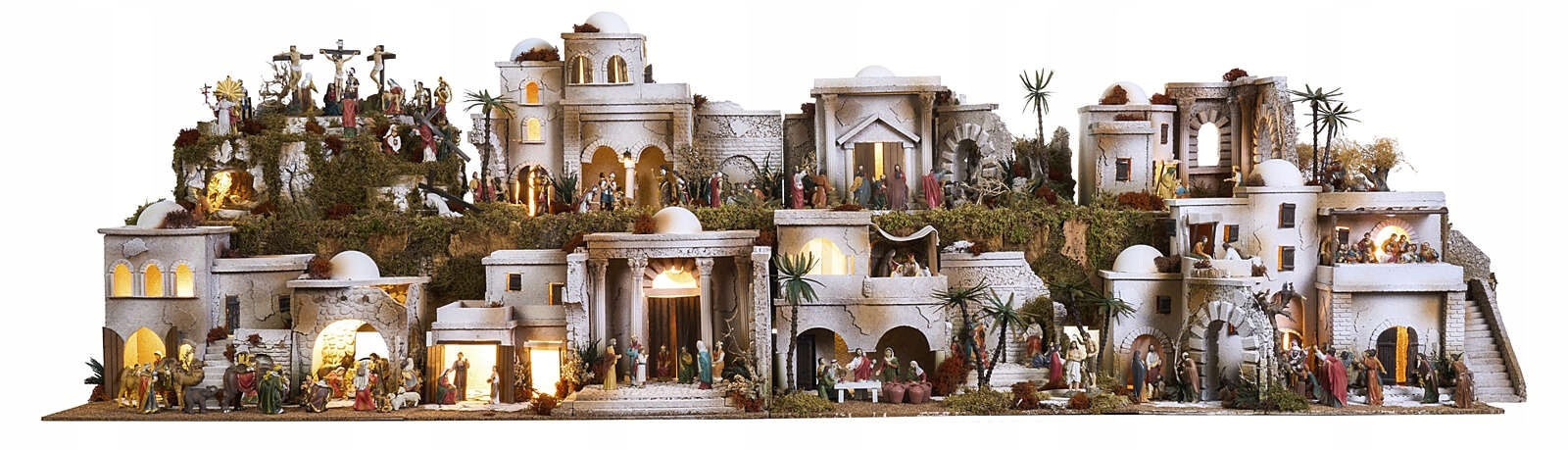 Wielka Szopka Wielkanocna Z Figurami 9CM- 8 Moduły- Życie Jezusa 240 X 80CM