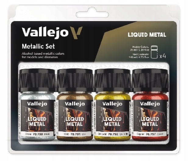Vallejo 70199 Liquid Gold Zestaw 4 farb