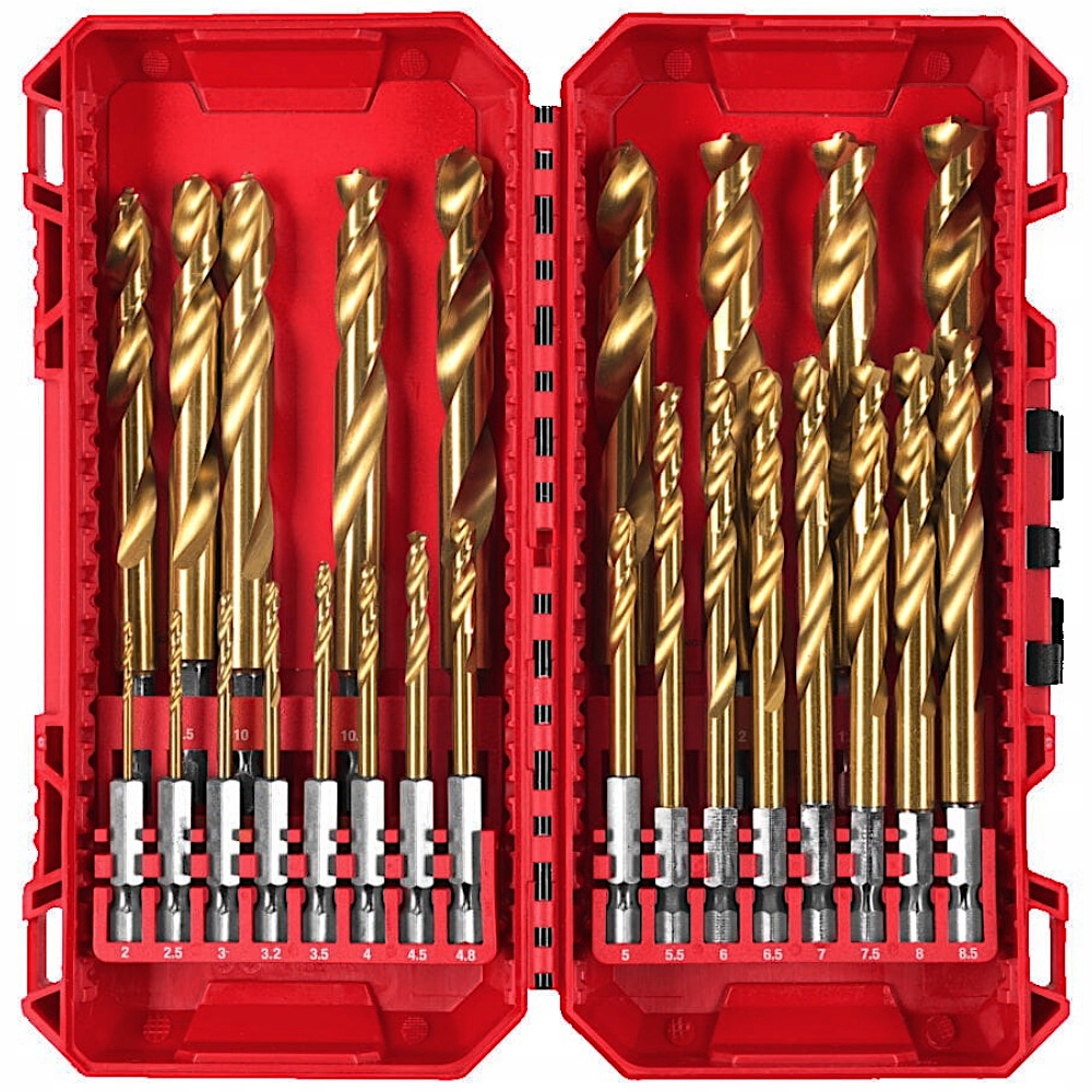 Wiertła do metalu Hss-g Tin Red Hex 2-13 mm (25 szt.) Milwaukee 4932500420