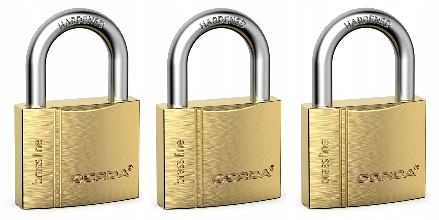 

Gerda Brass Line 3 Kłódki System Jednego Klucza 40