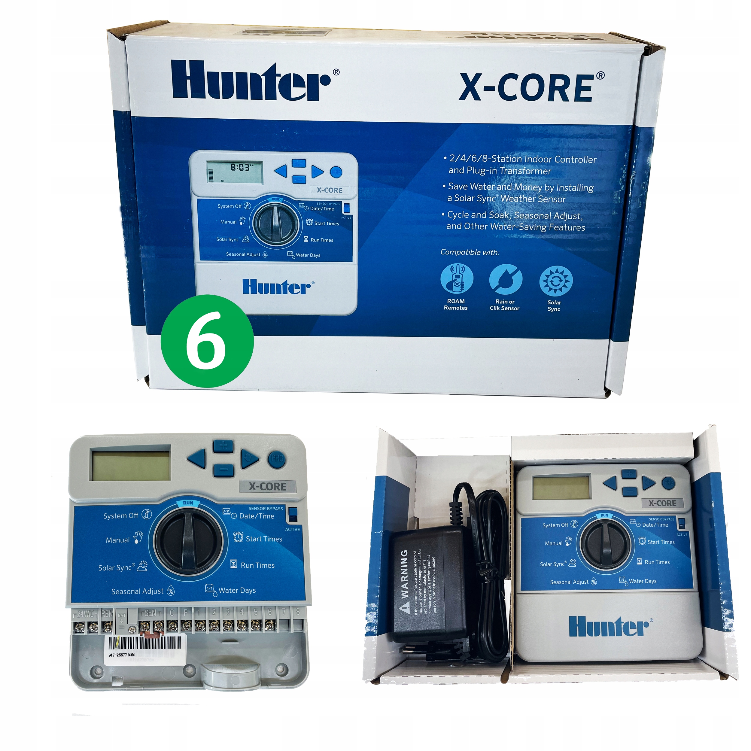 Vnútorný Ovládač Pre Zavlažovacie Systémy X-core XC-601 Hunter 6 Sekcií