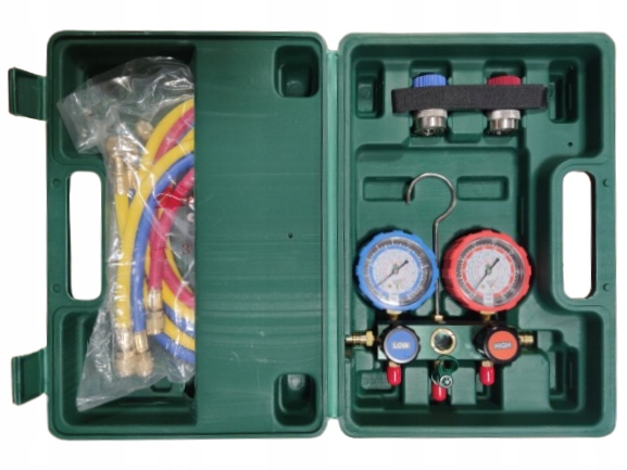 Sada mechanických manometrov HS-236A-72 R22/R134a/404A/407c, 3 hadice