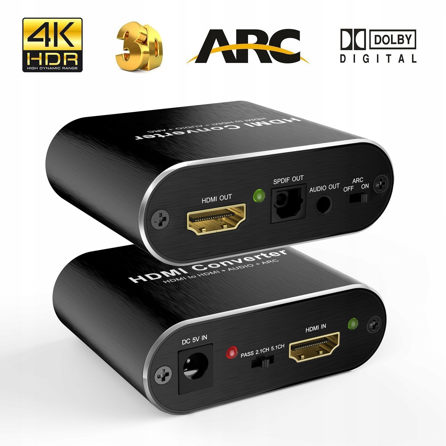 Ekstraktor Hdmi do HDMI+audio Arc Adapter Konwerte