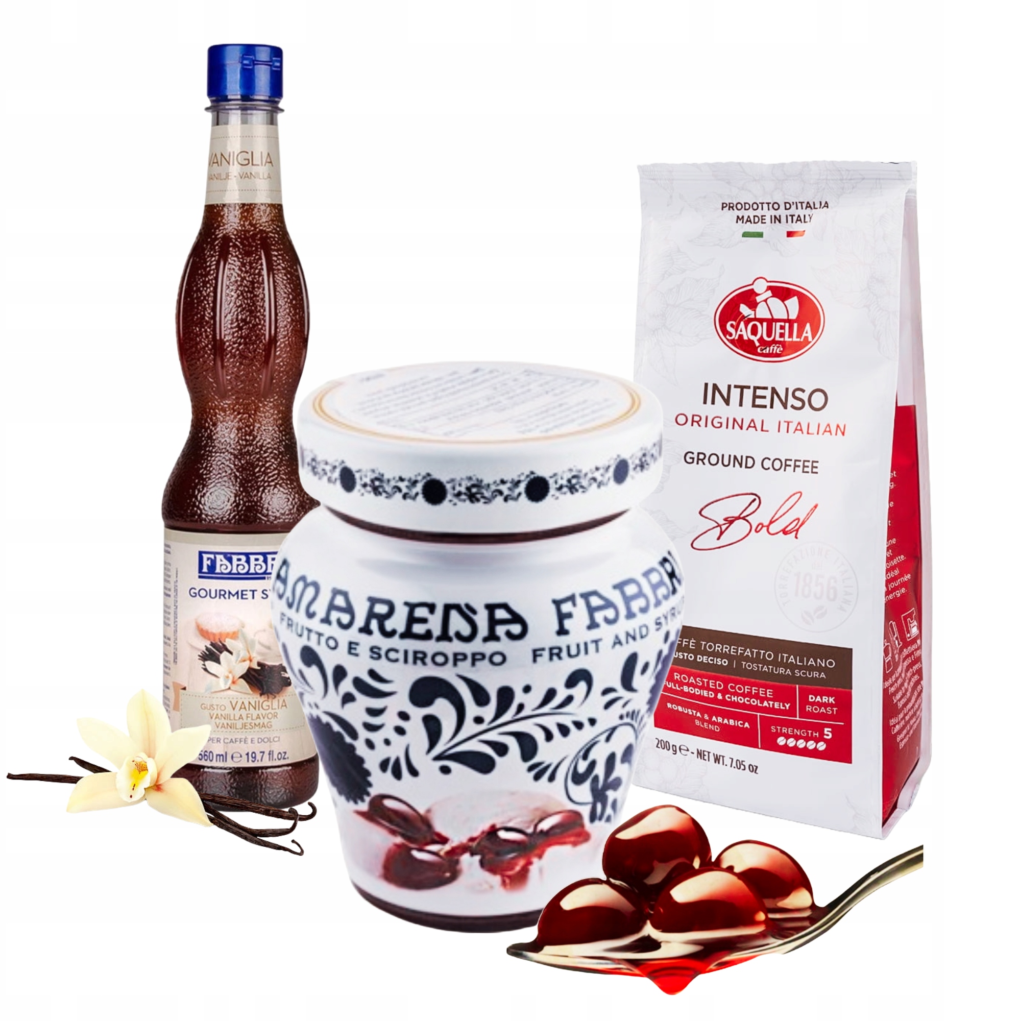 Zestaw Kosz Prezentowy na Dzień Nauczyciela Kawa Syrop Wisienki