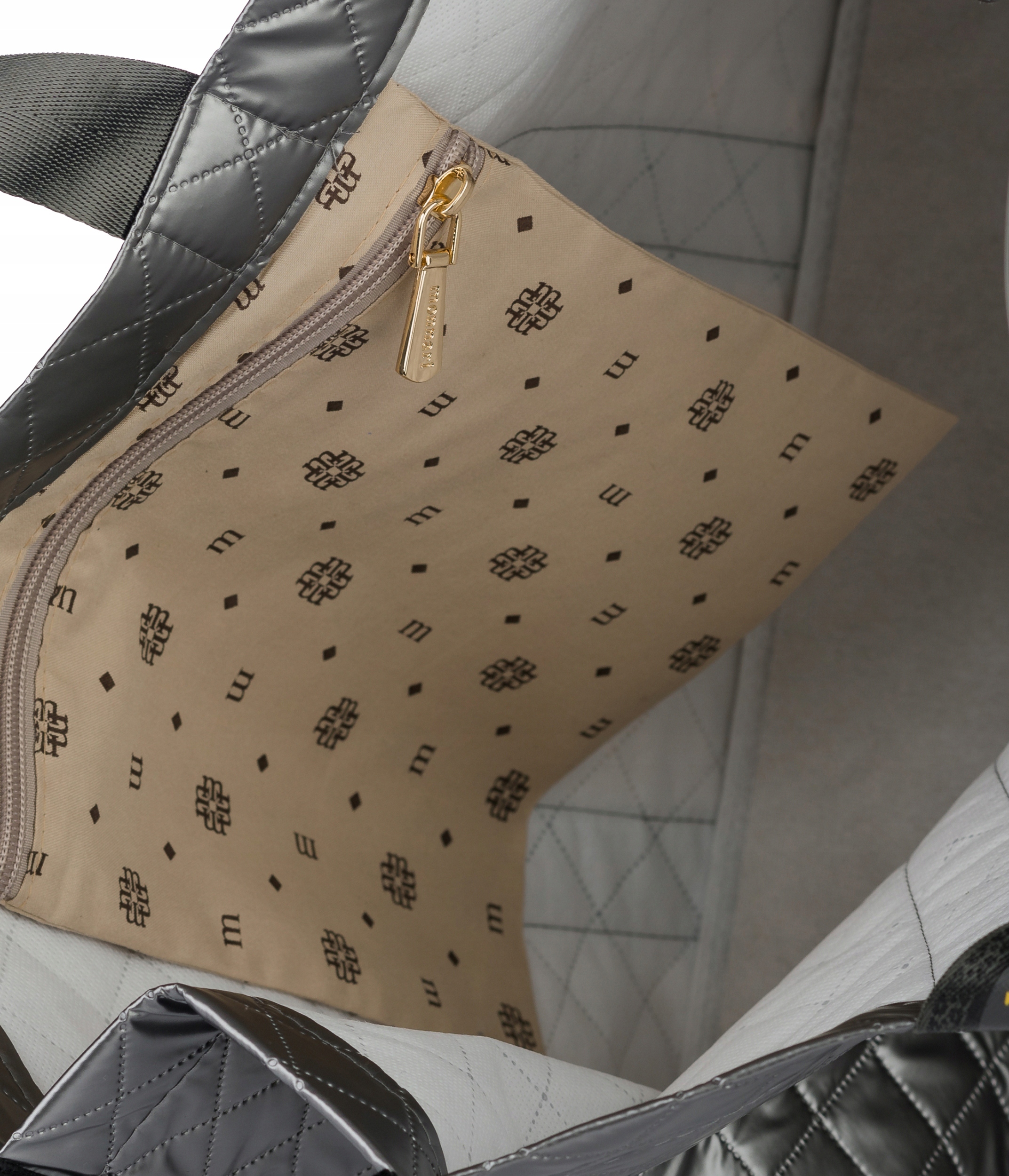 MONNARI TOREBKA TORBA SHOPPER ZAKUPOWA WODOODPORNA Kolor srebrny