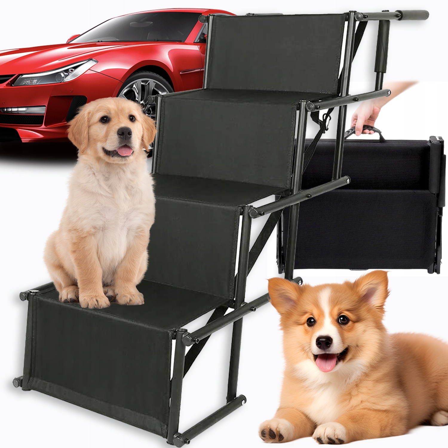 Automobilová Pro Psy 101*76*47 CM Skládací Protiskluzová Rampa 80 Kg