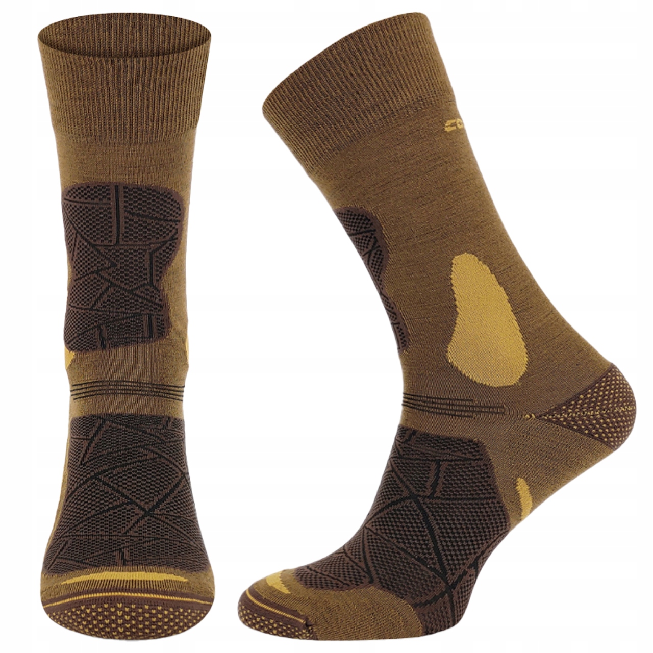 Skarpety Trekkingowe Termoaktywne Letnie 70% Merino Comodo Brązowe 43-46