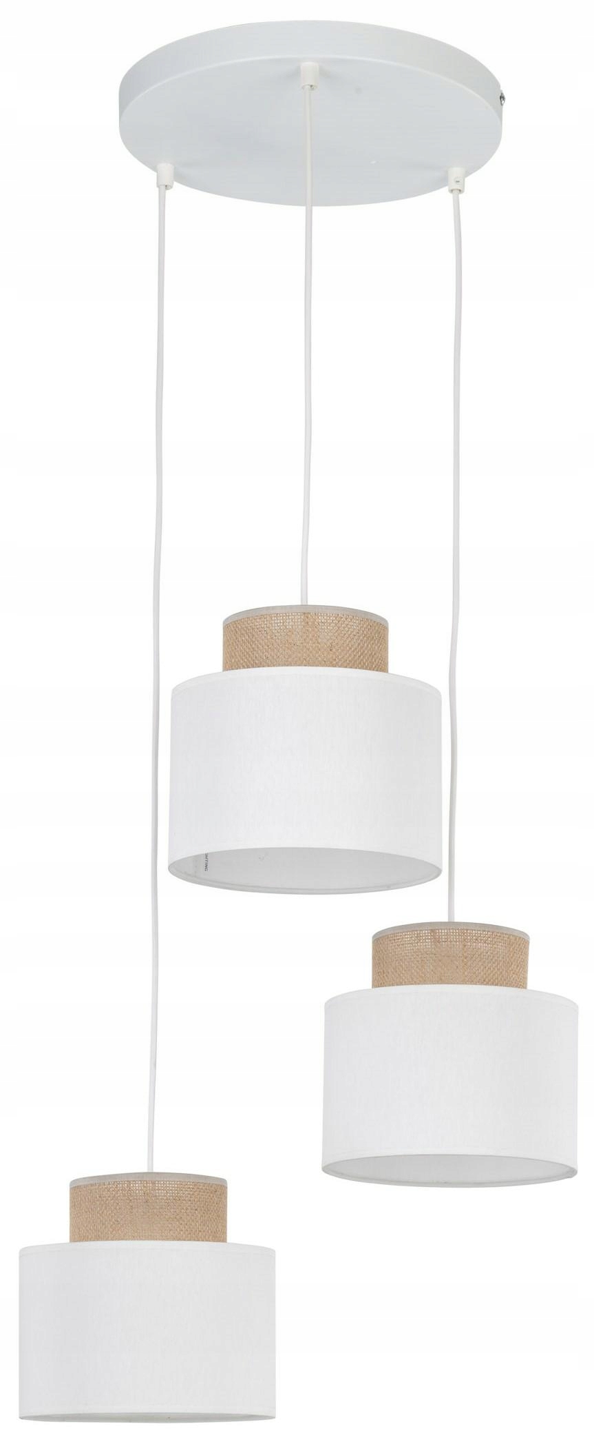 Závesná lampa Duo Biele Abažúry 3xE27 Stropná lampa do obývacej izby