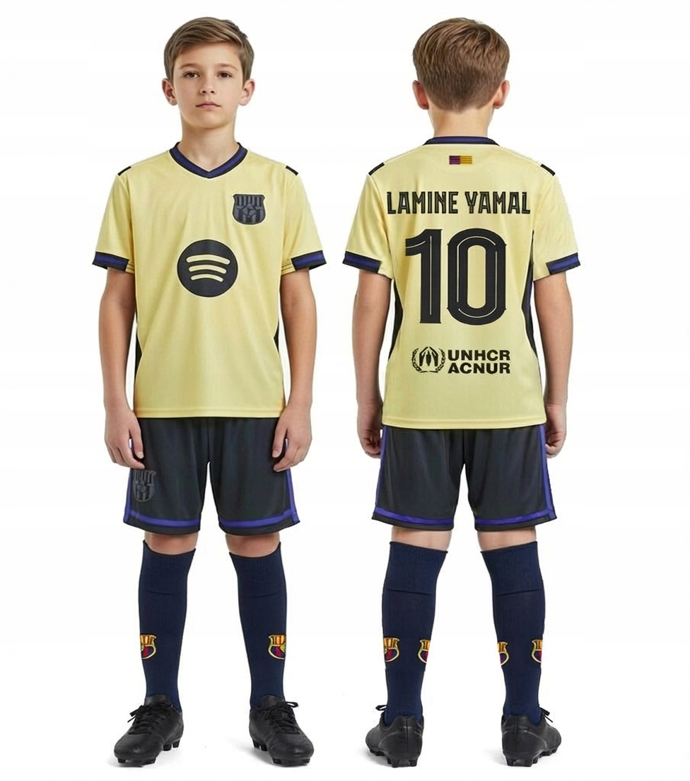 Strój Piłkarski komplet 3w1 Lamine Yamal koszulka Złota zestaw 146 cm