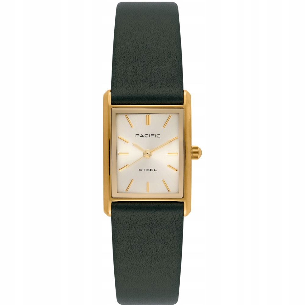 Dámské zlato-zelené hodinky Pacific SLA-1604-06A, klasické, obdélníkové