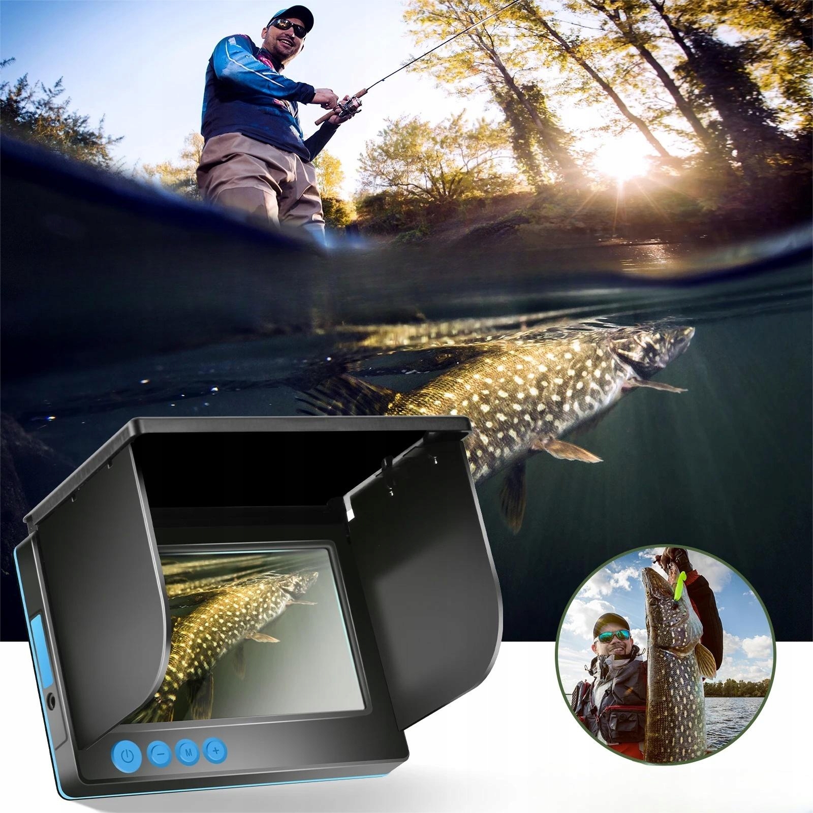 KAMERA PODWODNA Sonda WĘDKARSKA RYBACKA NURKÓW Poszukiwawcza IPS 4.3" 20m Model EL40