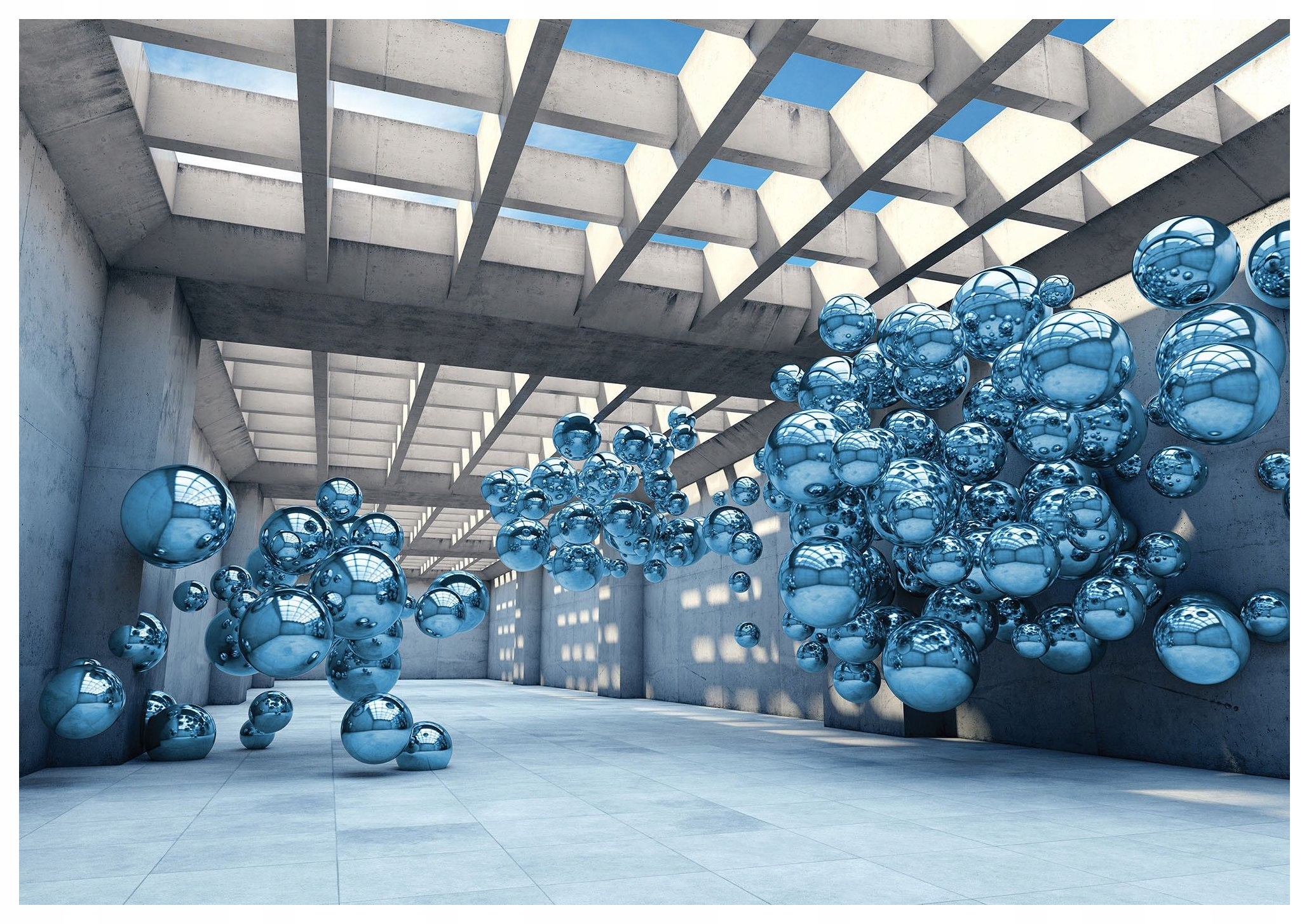 Tapeta Modré sféry betón loft minimalizmus abstrakcia 312x219 vinyl lepidlo