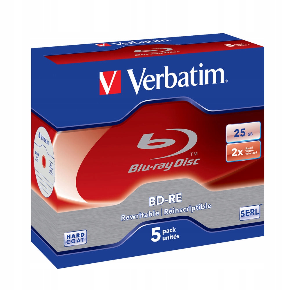 Verbatim płyty Blu-ray 2x Bd-re 25GB 5szt. Jewel