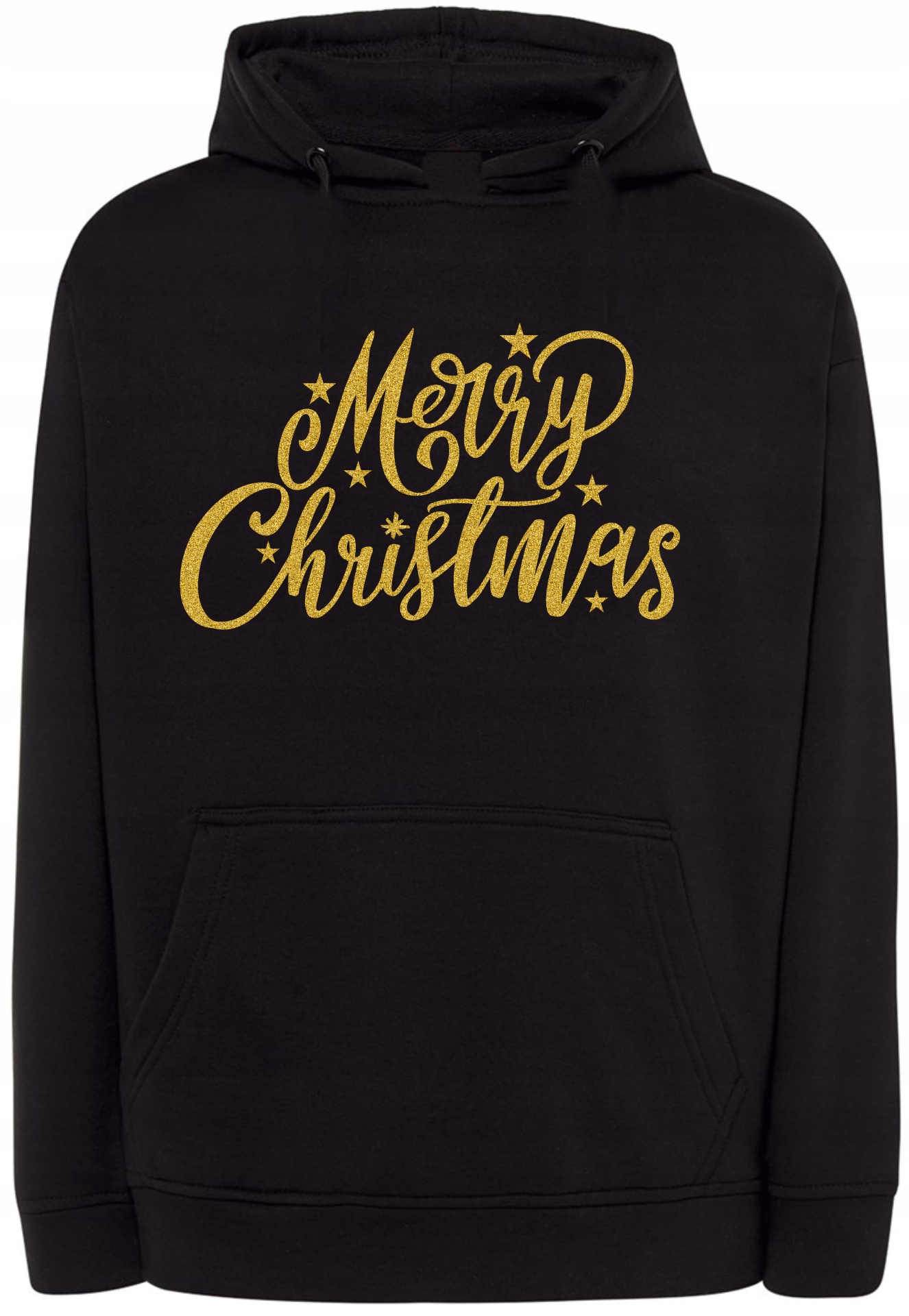 Mikina s kapucí vánočním zlatým nápis Merry Christmas velikost Xs
