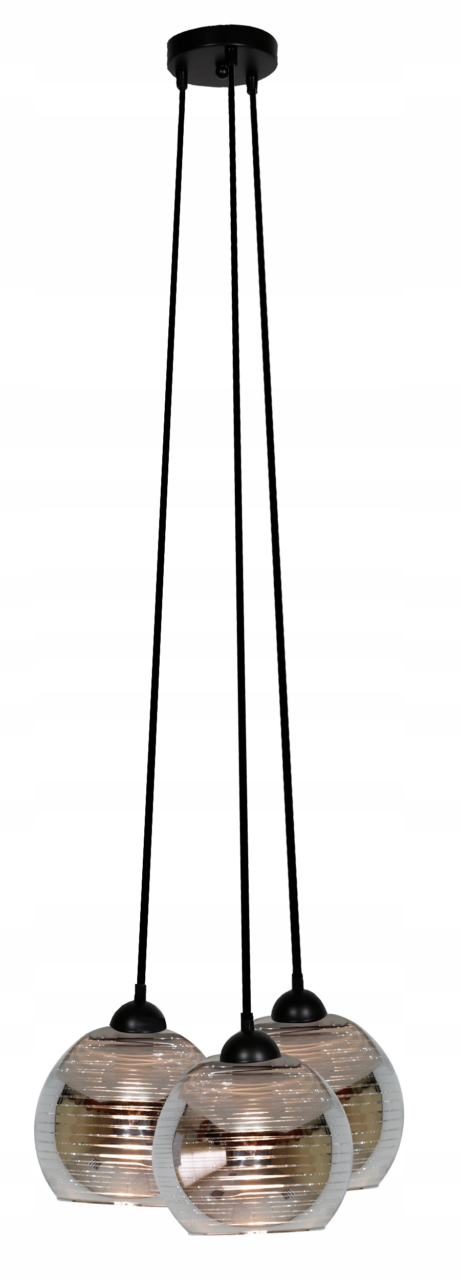 Závesné svietidlo 3 sklenené tienidlá chróm E27 Trio 33-62840 Candellux