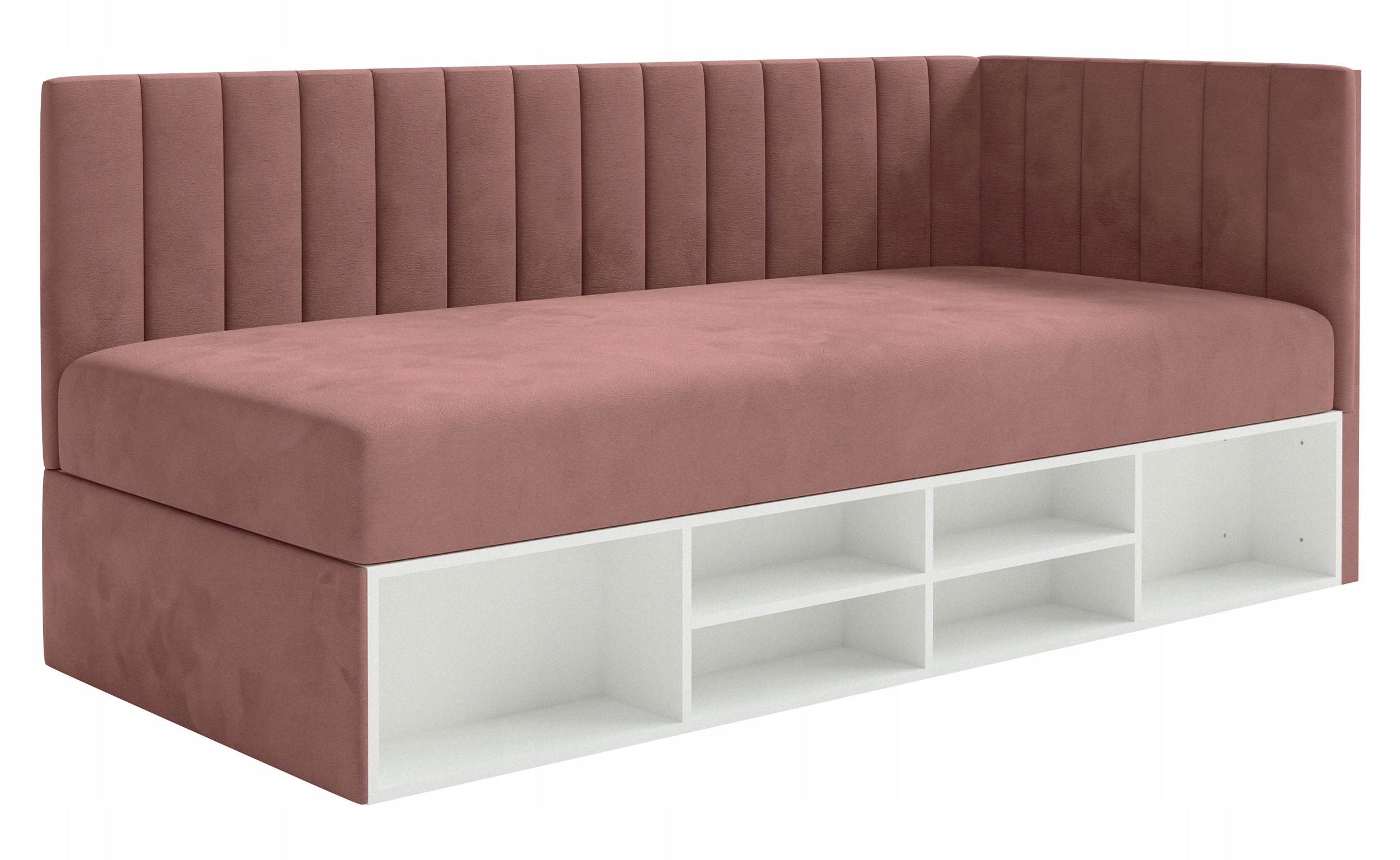 Postel pro mláděž 90x200 cm Ventrio růžová hydrofobní velurová pravá