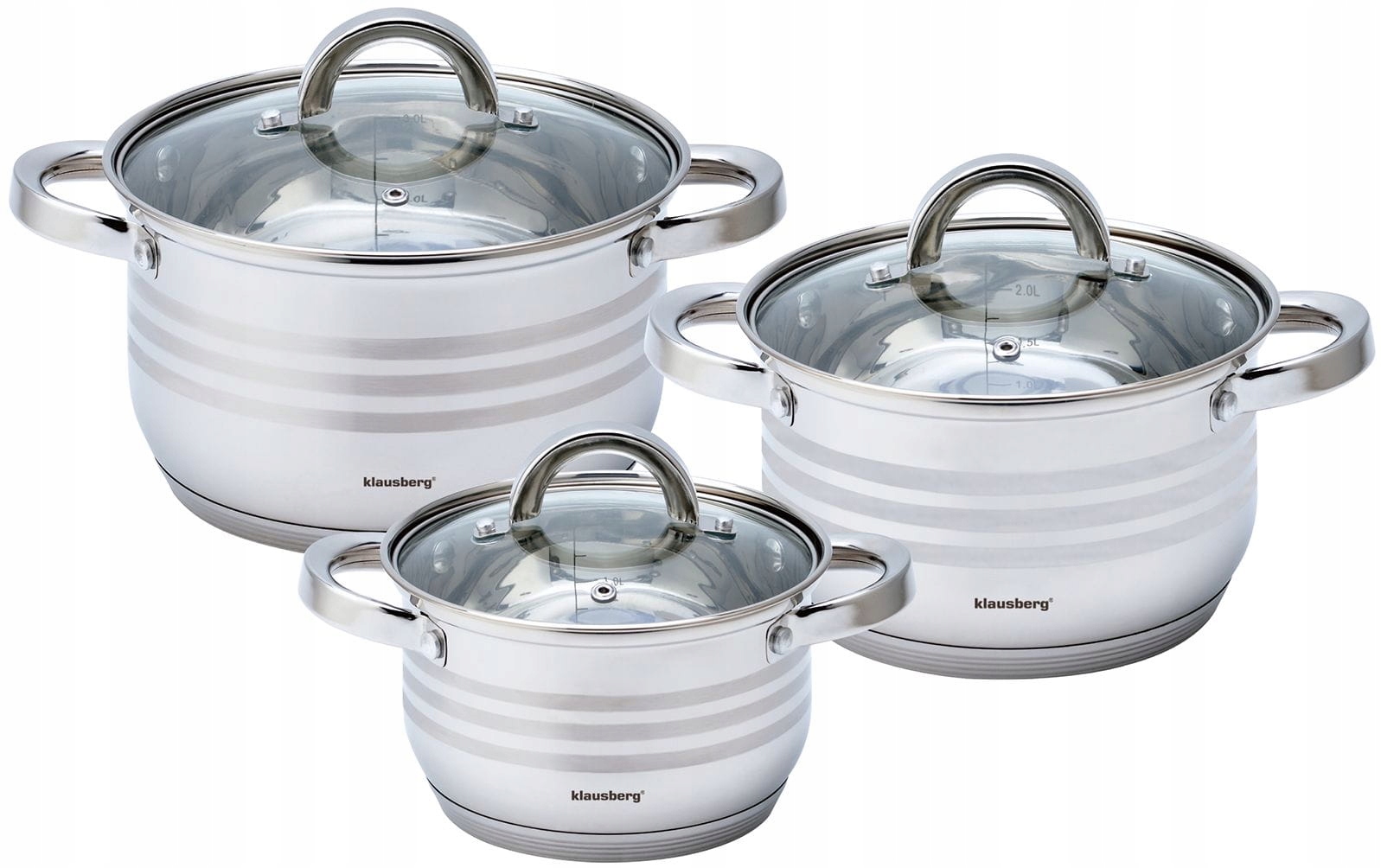 Sada hrnců Klausberg nerezová ocel 6 ks.