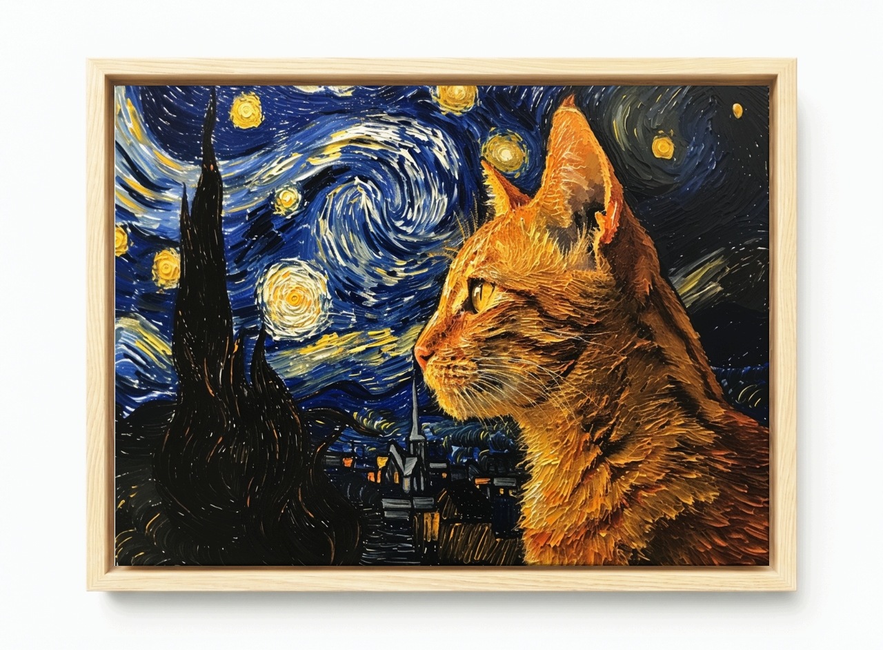 Obraz Rám American Box Olej Van Gogh Hvězdná Noc Rudý Kocour 60x40