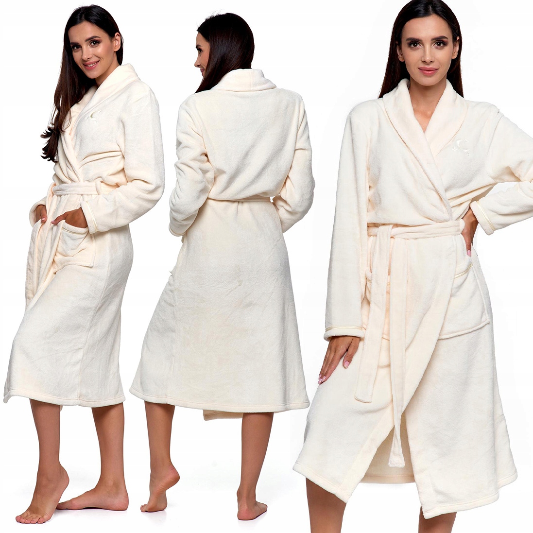 Moraj dámský pohodlný plyšový župan s Vázáním M