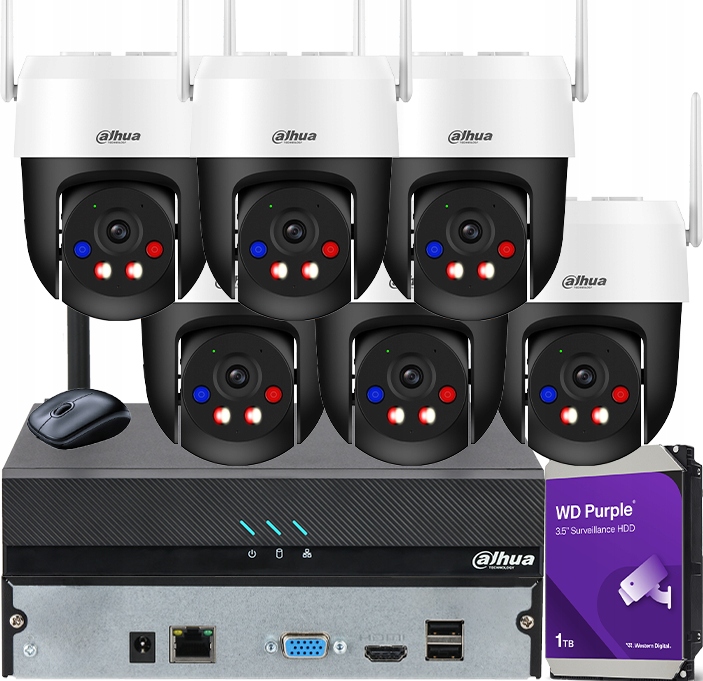 5MPx monitorovací sada pro 6 kamer P5AS-PV WiFi Hdd 1TB