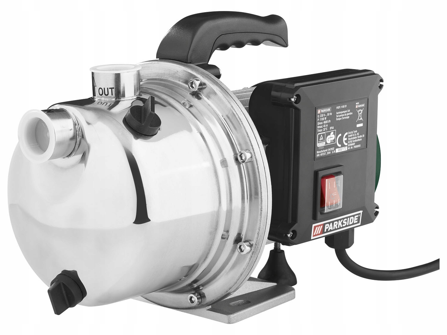 Plošná záhradná pumpa Parkside Pgps 1100 B1, 4600 l/h, 4,5 bar