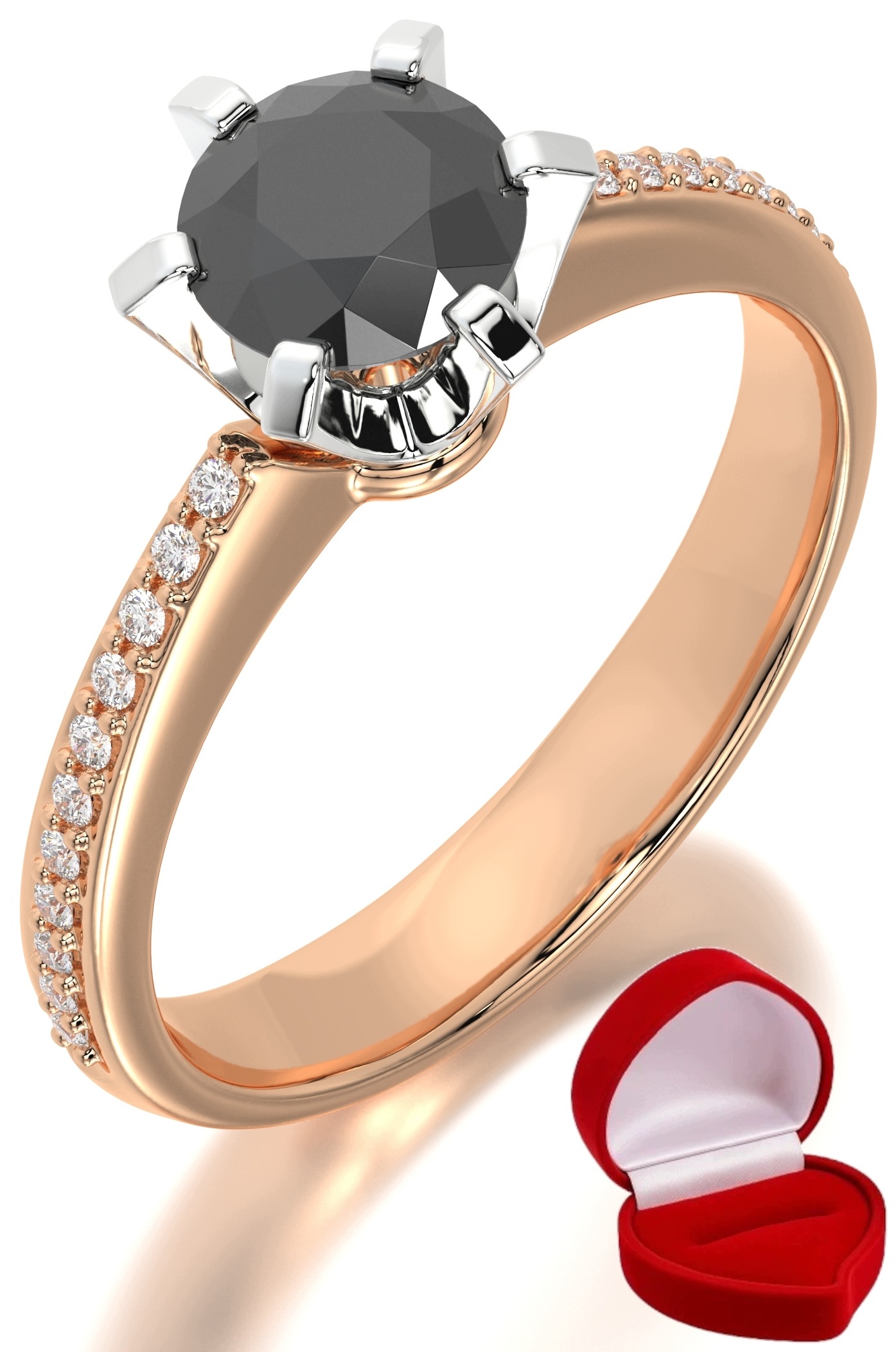 Zlatý Prstýnek 585 14k Brylant Č. 0,70 ct Růžové Zlato R12